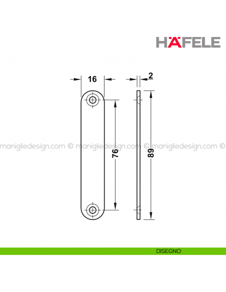 Chiusura magnetica angolare da avvitare forza magnetica 8 kg Häfele disegno