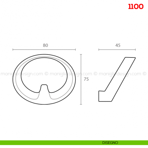 Appendiabiti a parete in metallo Mital 1100 disegno