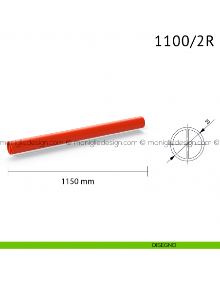 Barra orizzontale rossa 1100/2/R disegno