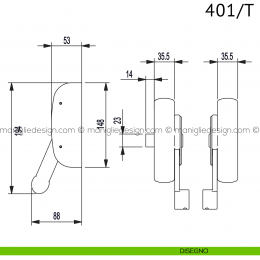 Modulo 401/T Antipanic chiusura centrale per maniglione antipanico 2