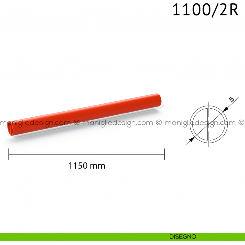 Barra orizzontale 1100/2/R Antipanic per maniglione antipanico a leva disegno