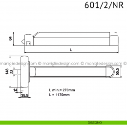 Modulo Push Bar 601/2/NR Antipanic chiusura centrale per maniglione antipanico 2