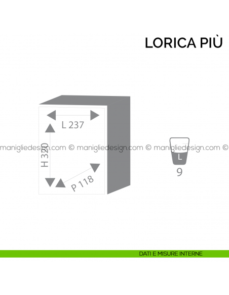 Cassaforte Bordogna Lorica Più con chiave 4/C dimensioni interne