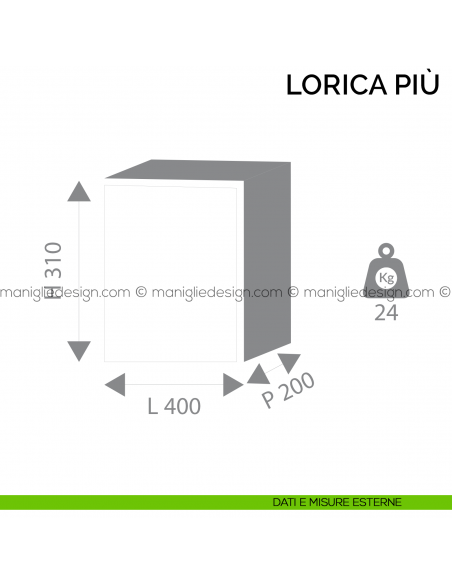 Cassaforte con chiave Bordogna Lorica Più 6/C dimensioni esterne