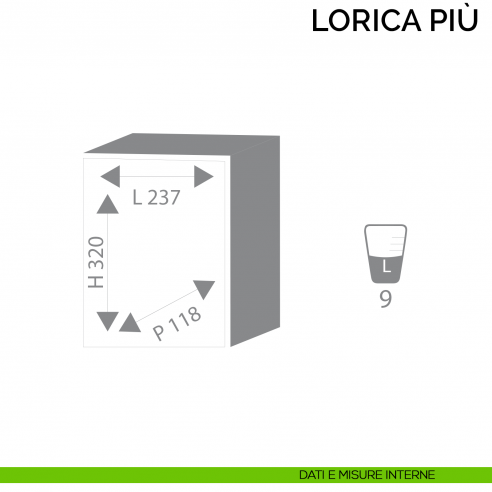 Cassaforte Bordogna Lorica Più con combinazione meccanica 4/T dimensioni interne