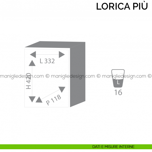 Cassaforte Bordogna Lorica Più 8/T con combinazione meccanica da muro dimensioni interne