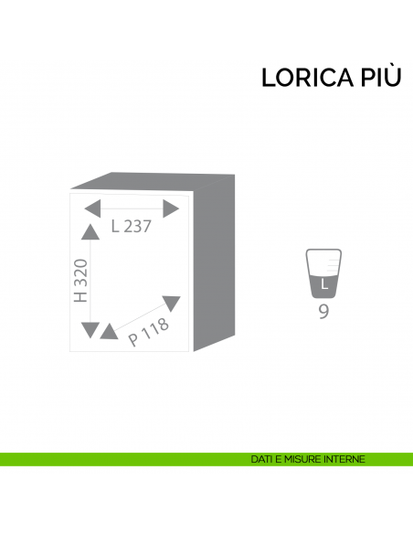 Cassaforte Bordogna Lorica Più con combinazione elettronica 4/E dimensioni interne