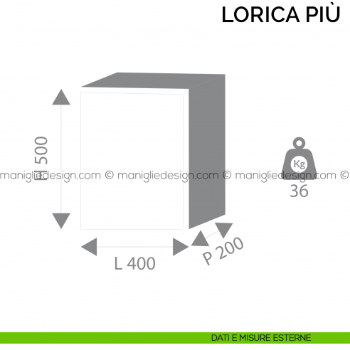 Cassaforte Bordogna Lorica Più 8/E con combinazione elettronica a muro dimensioni esterne