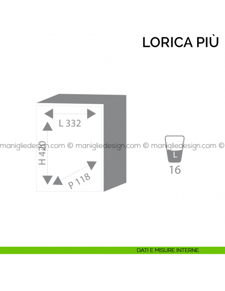 Cassaforte Bordogna Lorica Più 8/E con combinazione elettronica a muro dimensioni interne