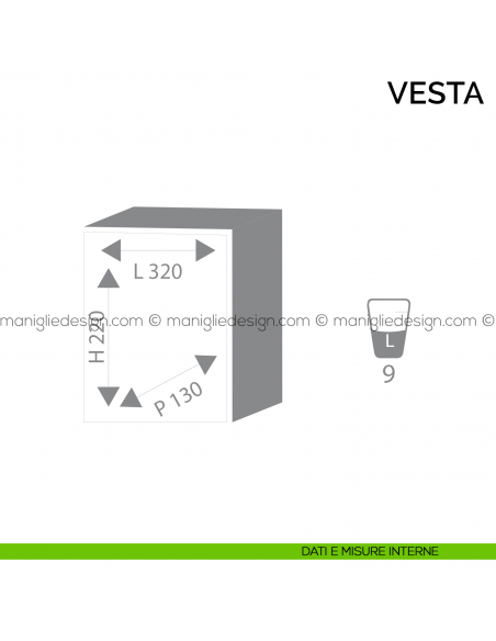 Cassaforte Bordogna Vesta con chiave 020/C dimensioni interne