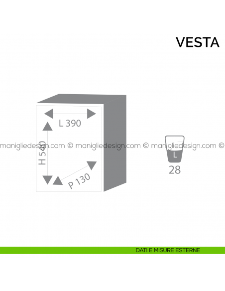Cassaforte a muro Bordogna Vesta con combinazione meccanica 040/T dimensioni interne