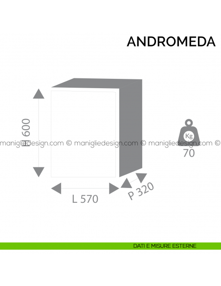 Cassaforte Bordogna Andromeda 55/C con chiave da muro dimensioni esterne