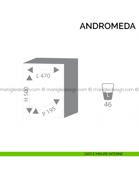 Cassaforte Bordogna Andromeda 55/C con chiave da muro dimensioni interne