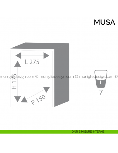 Cassaforte con chiave Bordogna Musa 200/C dimensioni interne