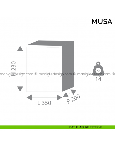 Cassaforte a muro Bordogna Musa con chiave 230/C dimensioni esterne