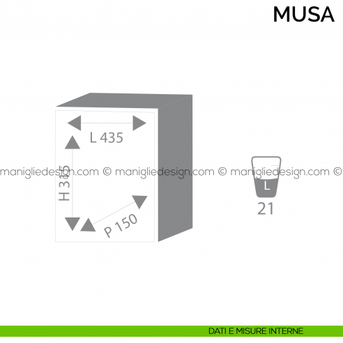 Cassaforte a muro con combinazione elettronica Bordogna Musa 340/E dimensioni interne