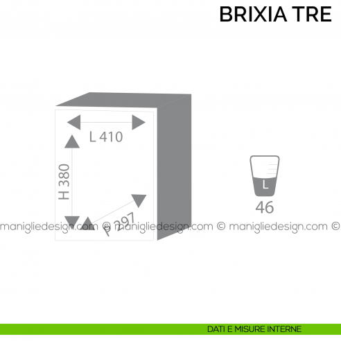 Cassaforte con combinazione elettronica Bordogna Brixia Tre Size 2/E dimensioni interne