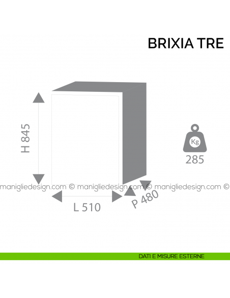 Cassaforte Bordogna Brixia Tre Size 4/E con combinazione elettronica a mobile dimensioni esterne