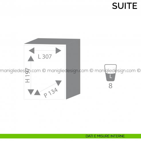 Cassaforte Bordogna Suite 2030/E per hotel con combinazione elettronica dimensioni interne