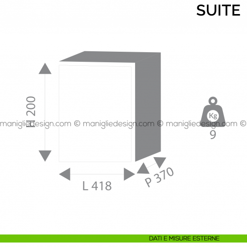 Cassaforte per hotel Bordogna Suite 2040/E con combinazione elettronica dimensioni esterne