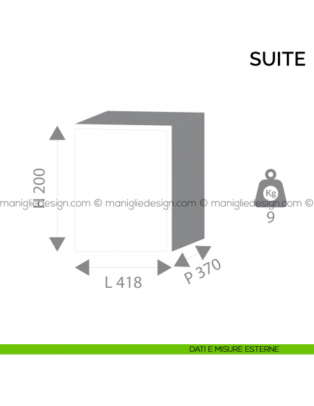 Cassaforte per hotel Bordogna Suite 2040/E con combinazione elettronica dimensioni esterne
