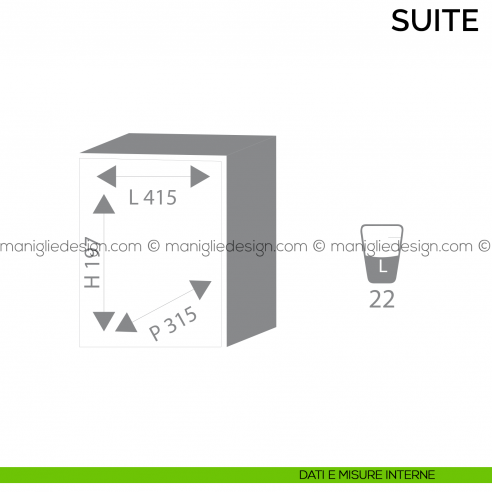 Cassaforte per hotel Bordogna Suite 2040/E con combinazione elettronica dimensioni interne