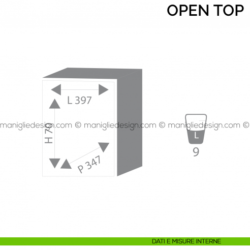 Cassaforte con apertura dall'alto per hotel Bordogna Open Top dimensioni interne