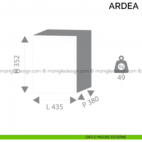 Cassaforte con chiave Bordogna Ardea 750/C dimensioni esterne