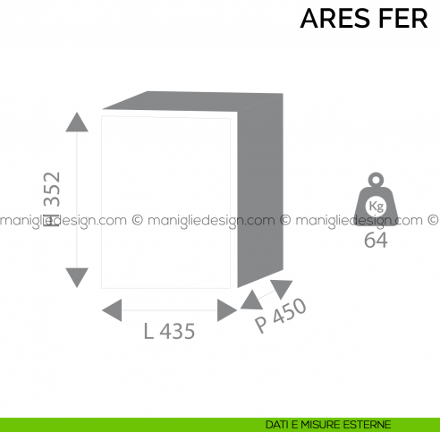 Cassaforte a mobile con feritoia Bordogna Ares 650/E FER con combinazione elettronica dimensioni esterne