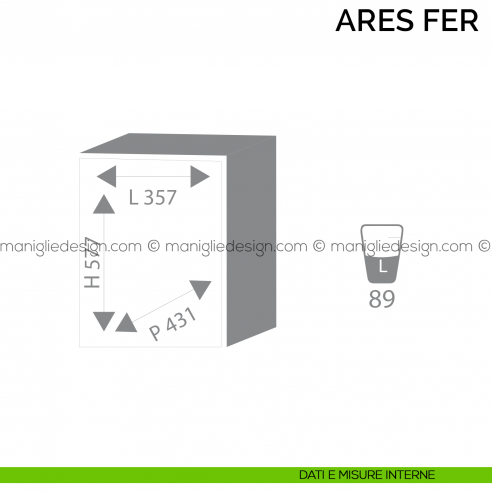 Cassaforte da appoggio con feritoia Bordogna Ares Fer 690/E con combinazione elettronica dimensioni interne