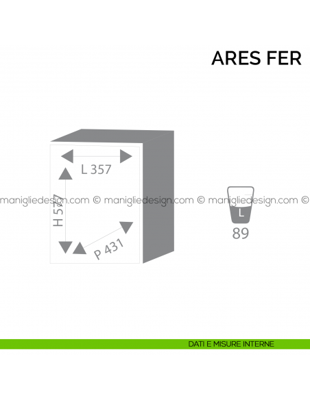 Cassaforte da appoggio con feritoia Bordogna Ares Fer 690/C con chiave dimensioni interne