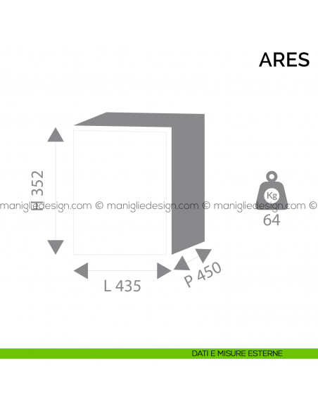 Cassaforte con combinazione elettronica Bordogna Ares 650/E dimensioni esterne