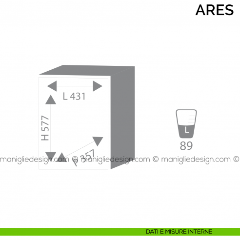 Cassaforte a mobile Bordogna Ares con combinazione elettronica 690/E dimensioni interne