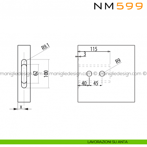 Nano Magnetic NM 599 Comit lavorazioni su anta