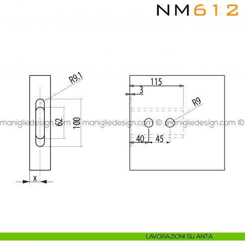 Nano Magnetic NM612 Comit lavorazioni su anta