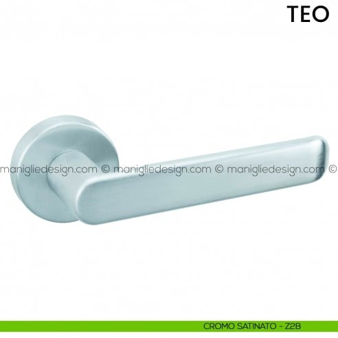 Maniglia per porta Teo Comit cromo satinato