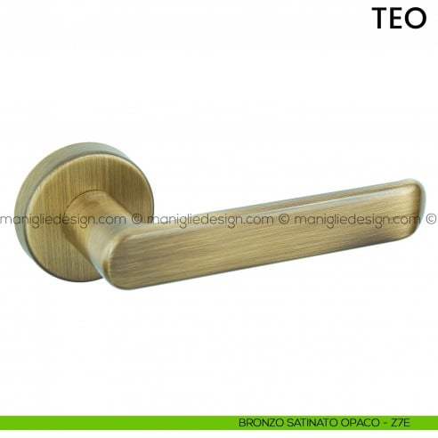 Maniglia per porta Teo Comit bronzo satinato opaco