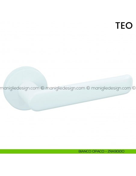 Maniglia per porta Teo Comit bianco opaco
