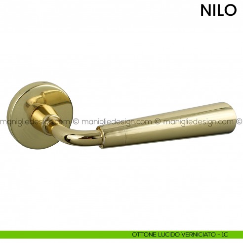 Maniglia per porta Nilo Comit ottone lucido verniciato