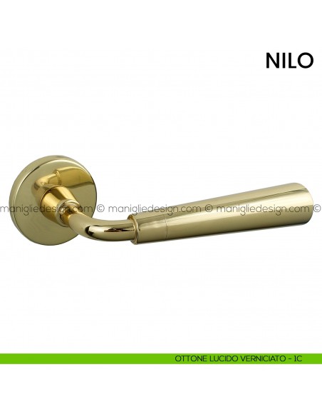 Maniglia per porta Nilo Comit ottone lucido verniciato