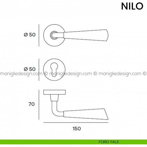 Maniglia per porta Nilo Comit foro yale