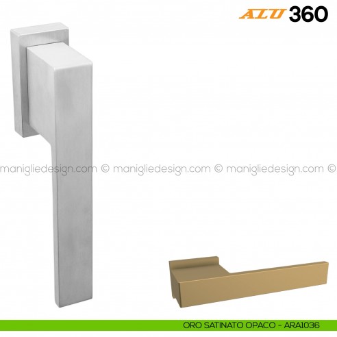 Maniglia per finestra martellina DK ALU 360 Comit oro satinato opaco