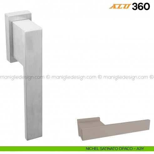 Maniglia per finestra martellina DK ALU 360 Comit nichel satinato opaco