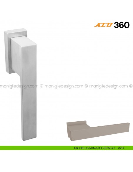 Maniglia per finestra martellina DK ALU 360 Comit nichel satinato opaco