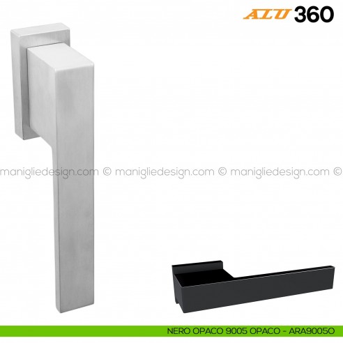 Maniglia per finestra martellina DK ALU 360 Comit nero opaco