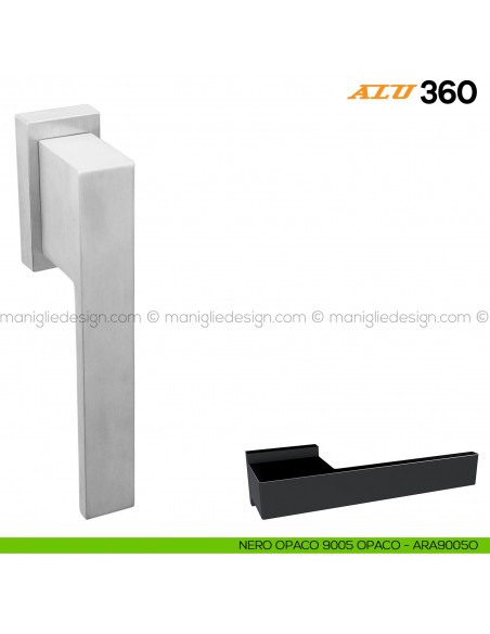 Maniglia per finestra martellina DK ALU 360 Comit nero opaco