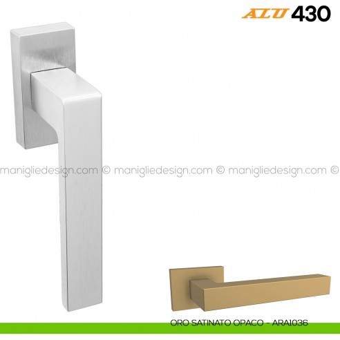 Maniglia per finestra martellina DK ALU 430 Comit oro satinato opaco