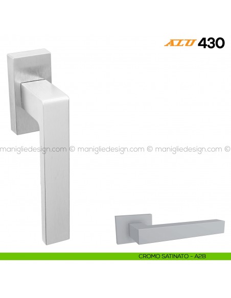 Maniglia per finestra martellina DK ALU 430 Comit cromo satinato