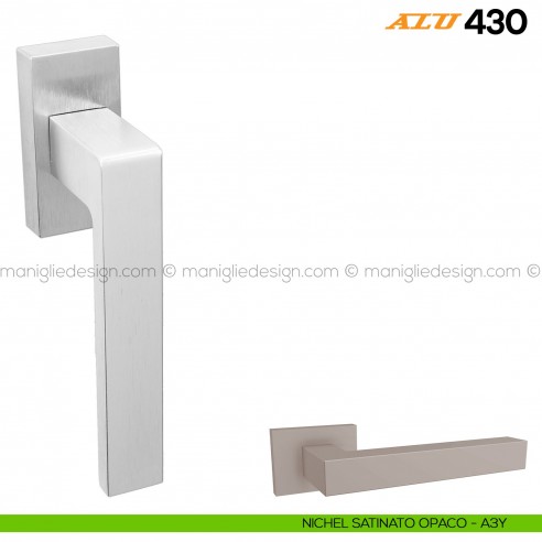 Maniglia per finestra martellina DK ALU 430 Comit nichel satinato opaco