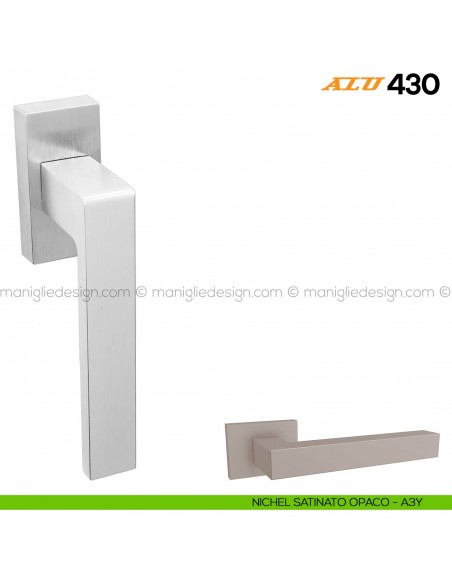 Maniglia per finestra martellina DK ALU 430 Comit nichel satinato opaco